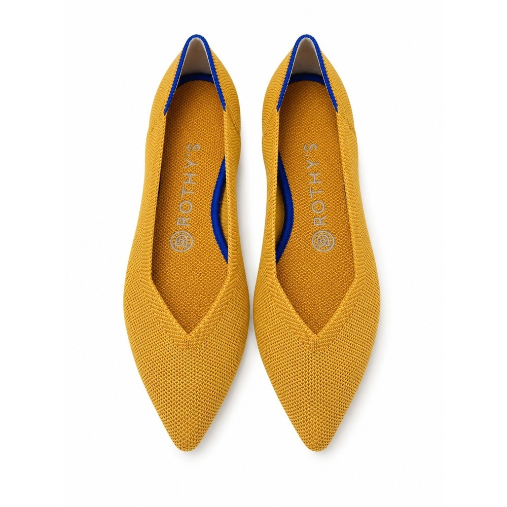 Rothy's Shoes Womens Size 8 Marigold Knit The Point Flats Comfort Pointed Toe